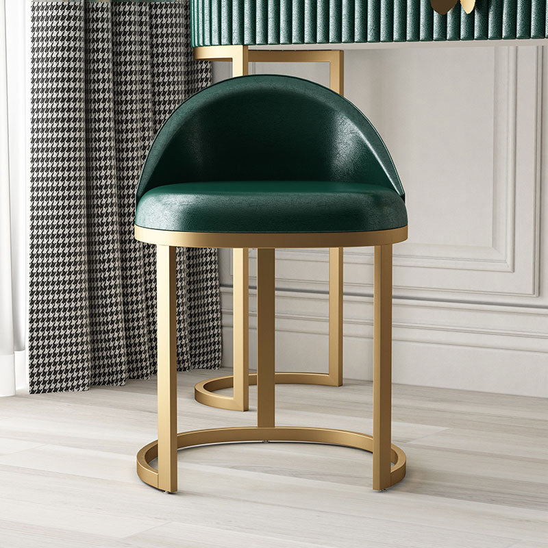 Glam Metal Dining Room Chair Upholstered Armless Dining Chairs for Home Use Blackish Green 1 Piece Clearhalo 'Dining Chairs' 'Dining Tables & Seating' 'dining_chair' 'furn' 'furn_dining_chair' 'Furniture' 'Kitchen & Dining Furniture' 5922540