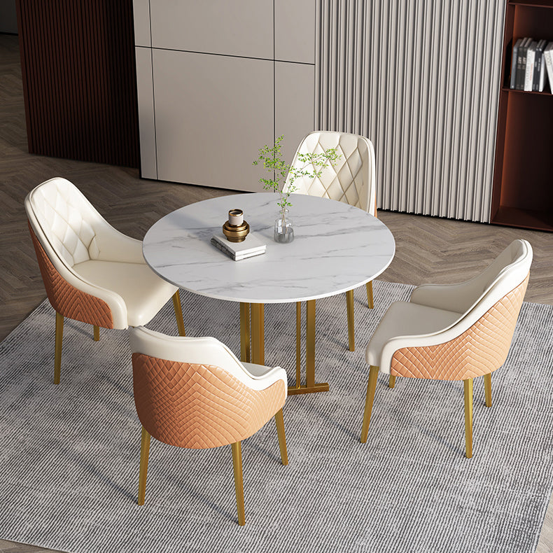 Scandinavisch design lederen eetkamerstoelen stoere achterstoel met achterste arm voor keuken