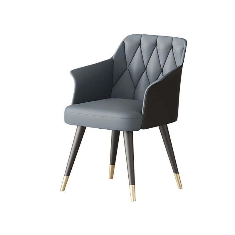 Silla lateral tapizada para el brazo de comedor de metal para uso doméstico