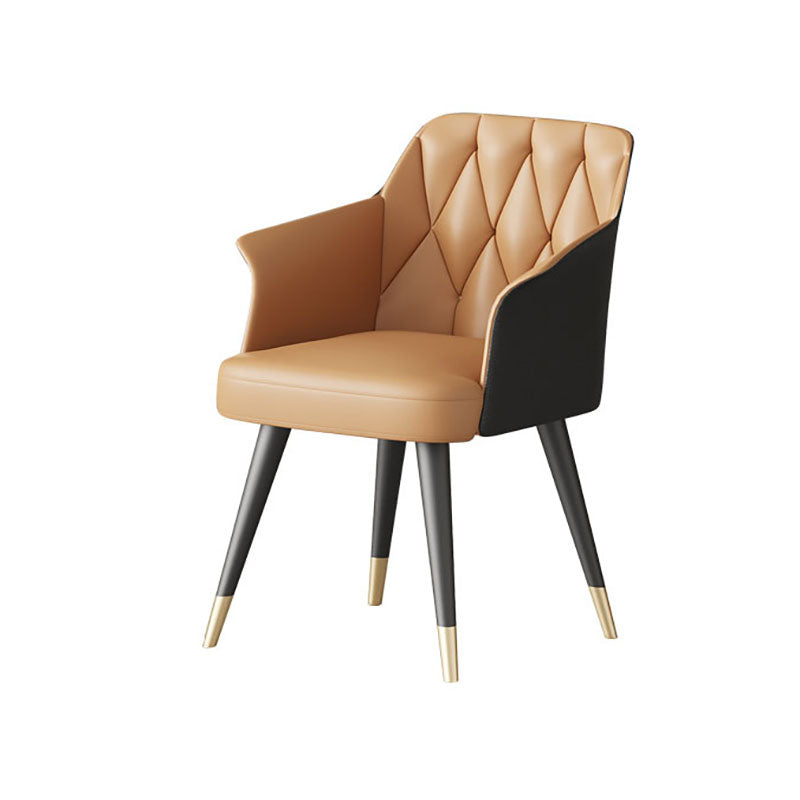 Silla lateral tapizada para el brazo de comedor de metal para uso doméstico