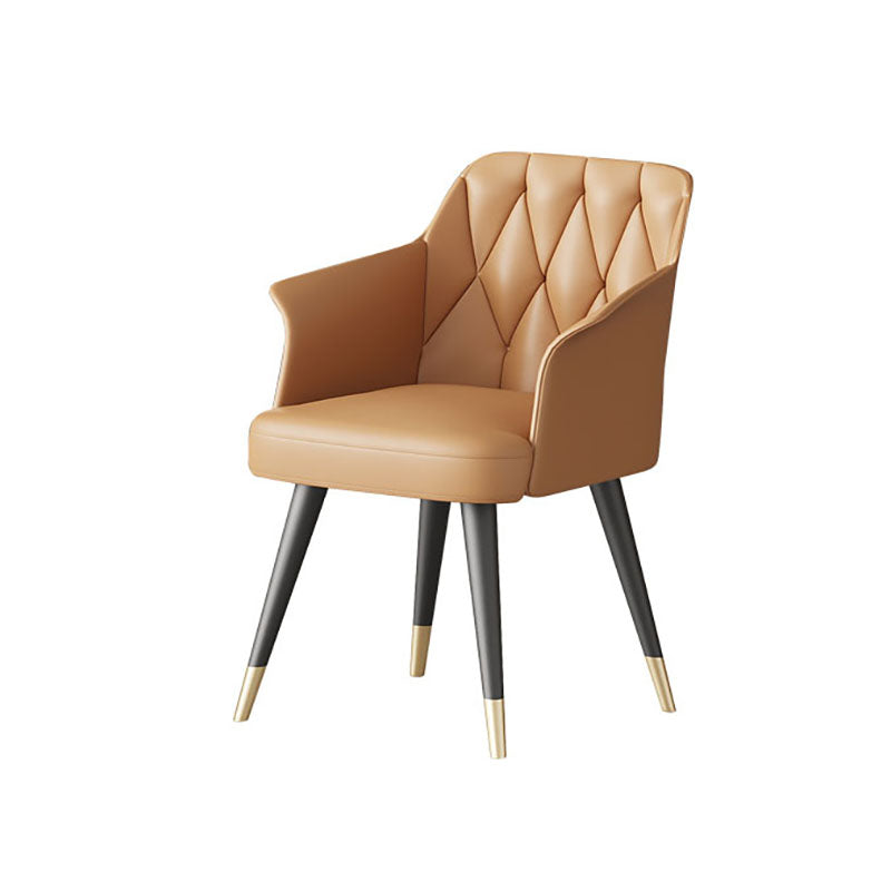 Silla lateral tapizada para el brazo de comedor de metal para uso doméstico