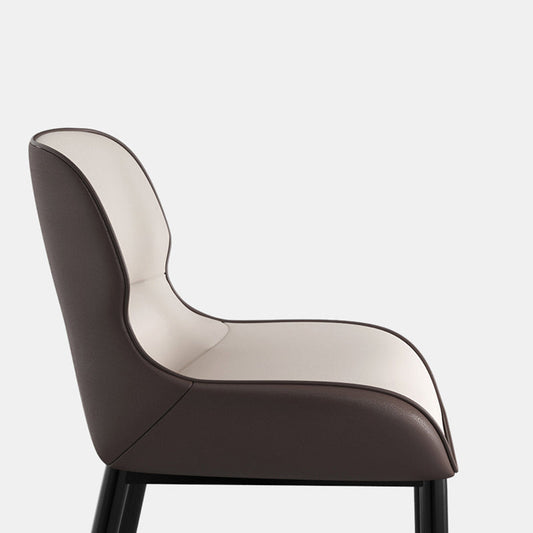 Arm Wingback Parsons Chair Industrial Style Faux Leather Dining Chairs