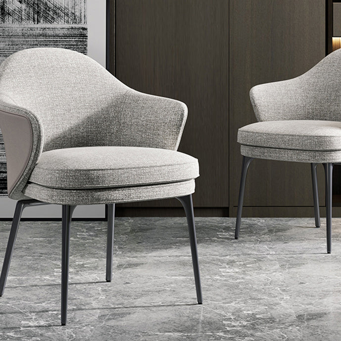 Silla de brazo casero de tela contemporánea sólida sólida silla de comedor