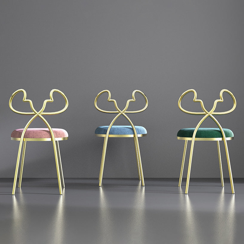 Silla lateral de comedor de tela Sillas de comedor abiertas de diseño nórdico