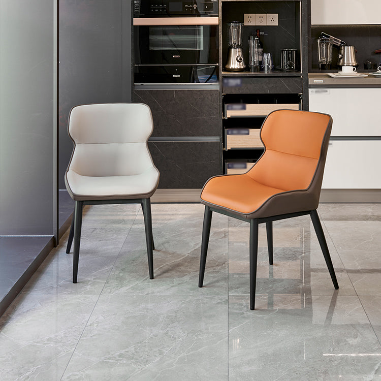 Silla de comedor contemporánea sillas laterales de comedor con patas de metal