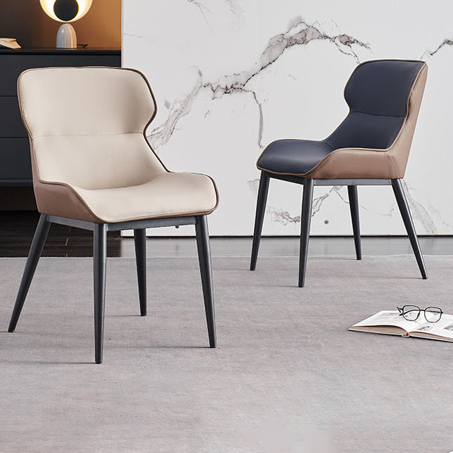 Silla de comedor contemporánea sillas laterales de comedor con patas de metal