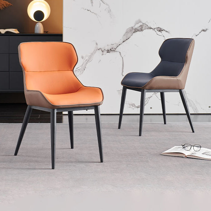 Silla de comedor contemporánea sillas laterales de comedor con patas de metal