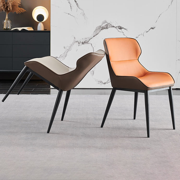 Silla de comedor contemporánea sillas laterales de comedor con patas de metal