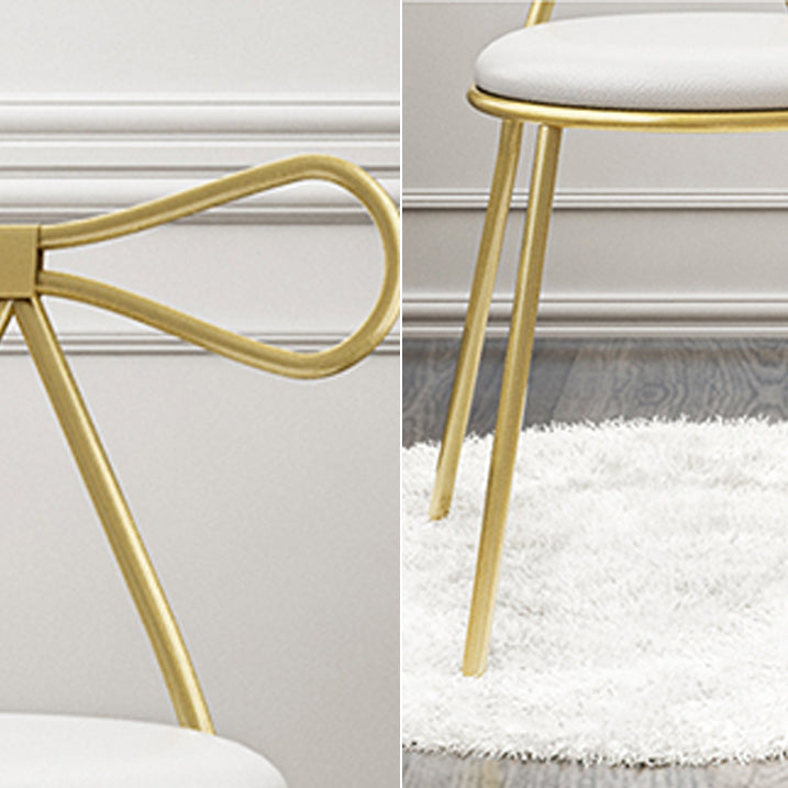 Faux lederen zijstoel Noordse ontwerp Open rug Dining zijstoel