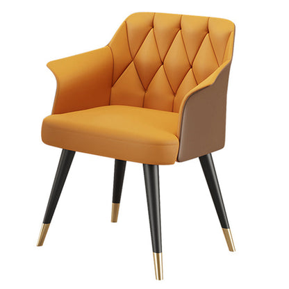 Sillas de comedor de glam metal de metal silla de comedor de cuero falso para uso en el hogar