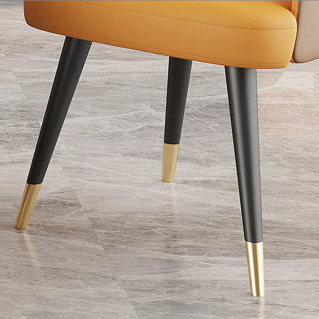 Sillas de comedor de glam metal de metal silla de comedor de cuero falso para uso en el hogar