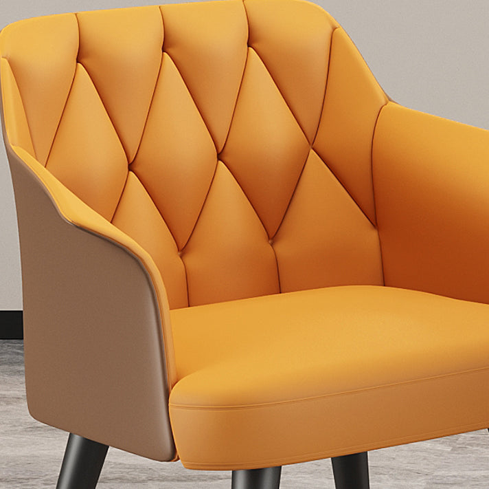 Sillas de comedor de glam metal de metal silla de comedor de cuero falso para uso en el hogar