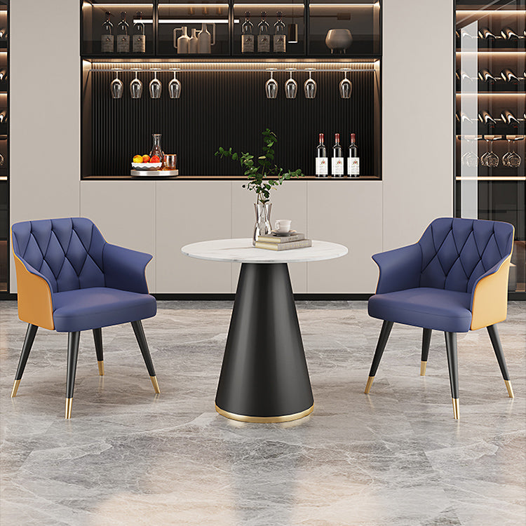 Sillas de comedor de glam metal de metal silla de comedor de cuero falso para uso en el hogar