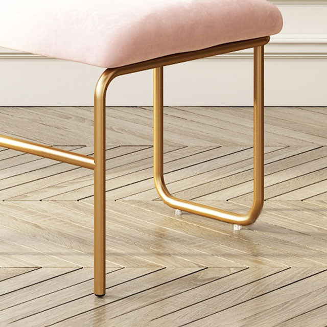 Sillas de comedor sin brazo de terciopelo glamorosa sillas de comedor de metal para uso doméstico