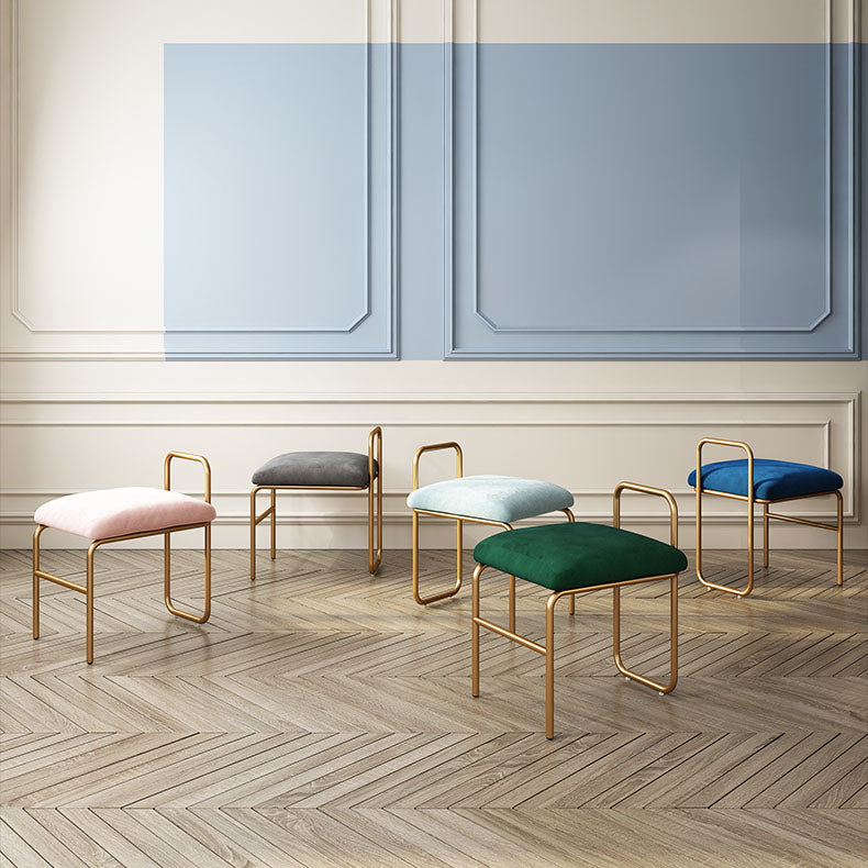 Sillas de comedor sin brazo de terciopelo glamorosa sillas de comedor de metal para uso doméstico