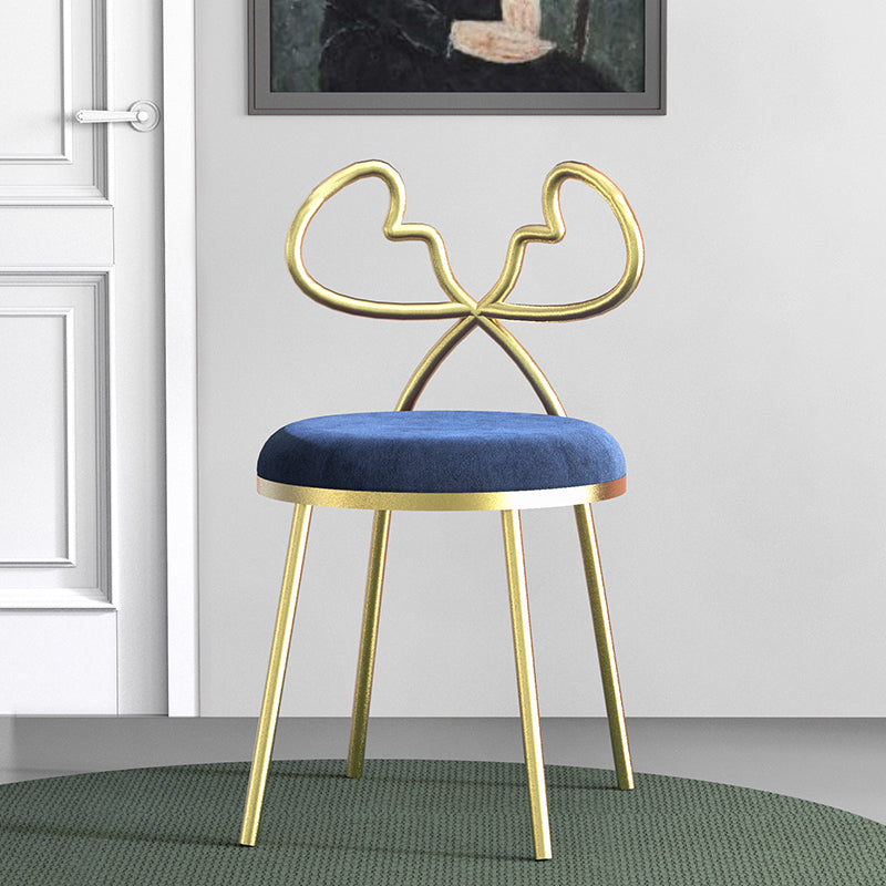 Velvet armloze eetkamerstoelen Noordse ontwerp Open achterste achterstoel