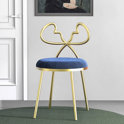 Velvet armloze eetkamerstoelen Noordse ontwerp Open achterste achterstoel