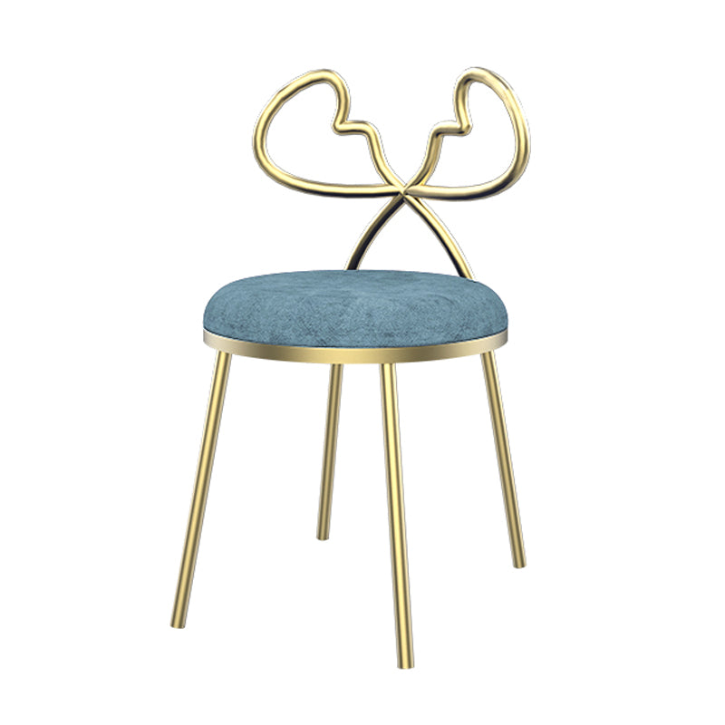 Velvet armloze eetkamerstoelen Noordse ontwerp Open achterste achterstoel