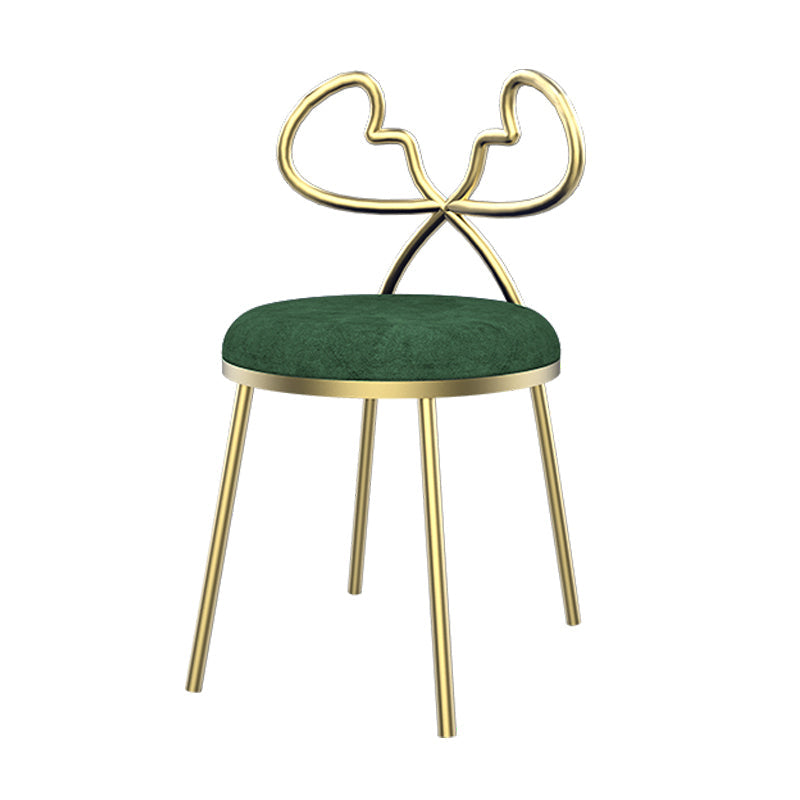 Velvet armloze eetkamerstoelen Noordse ontwerp Open achterste achterstoel