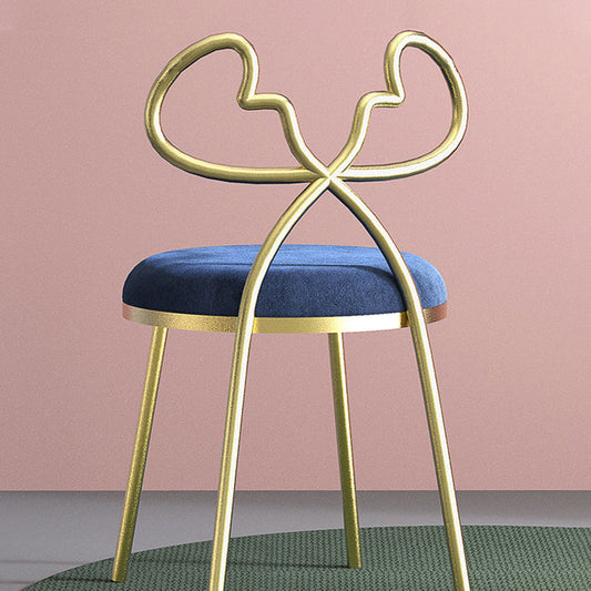 Velvet Armless Dining Chairs Nordic Design Open Back Dining Side Chair