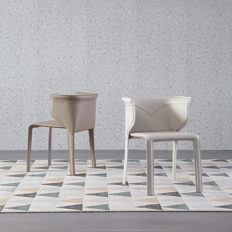 Contemporary Leather Dining Chair Armless Wingback Side Chair for Home Use Clearhalo 'Dining Chairs' 'Dining Tables & Seating' 'dining_chair' 'furn' 'furn_dining_chair' 'Furniture' 'Kitchen & Dining Furniture' 5922824