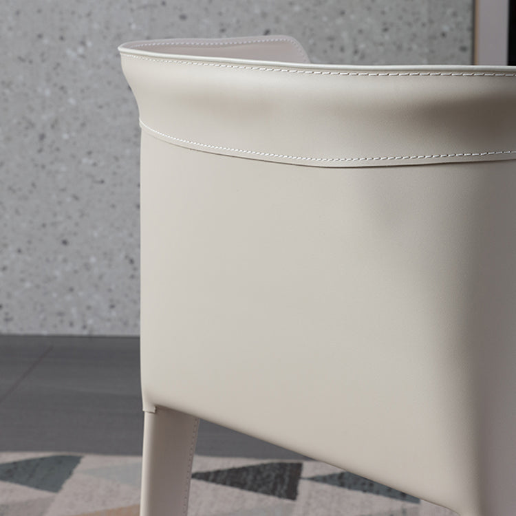 Contemporary Leather Dining Chair Armless Wingback Side Chair for Home Use Clearhalo 'Dining Chairs' 'Dining Tables & Seating' 'dining_chair' 'furn' 'furn_dining_chair' 'Furniture' 'Kitchen & Dining Furniture' 5922829