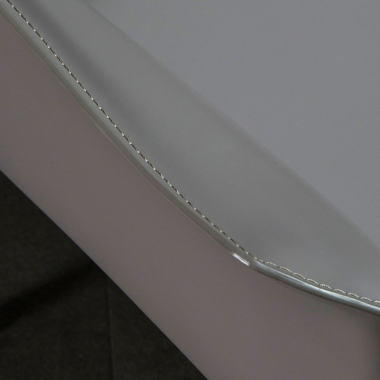 Designer stijl vaste achterstoel thuisarm matte afwerking lederen eetkamerstoel