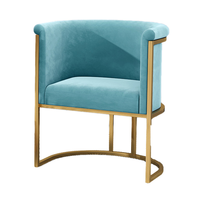 Scandinavian Luxury Fabric Dining Chair Armless Solid Back Chair