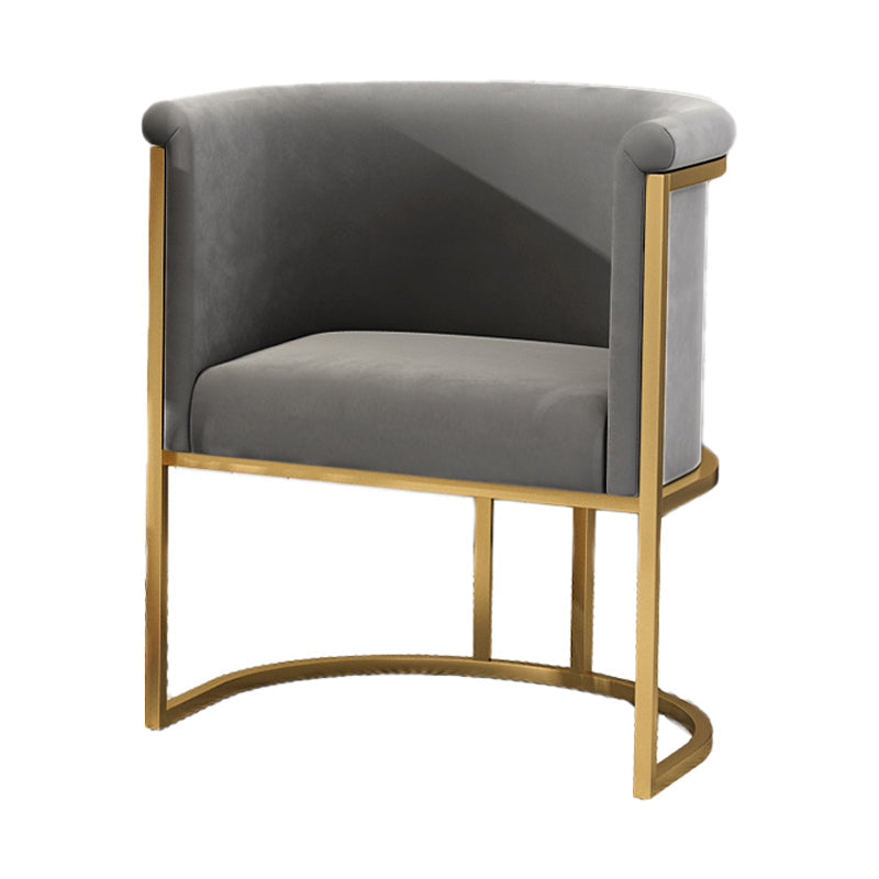 Scandinavian Luxury Fabric Dining Chair Armless Solid Back Chair