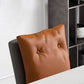 Industrial Armless Solid Back Chair Leather Dining Side Chair