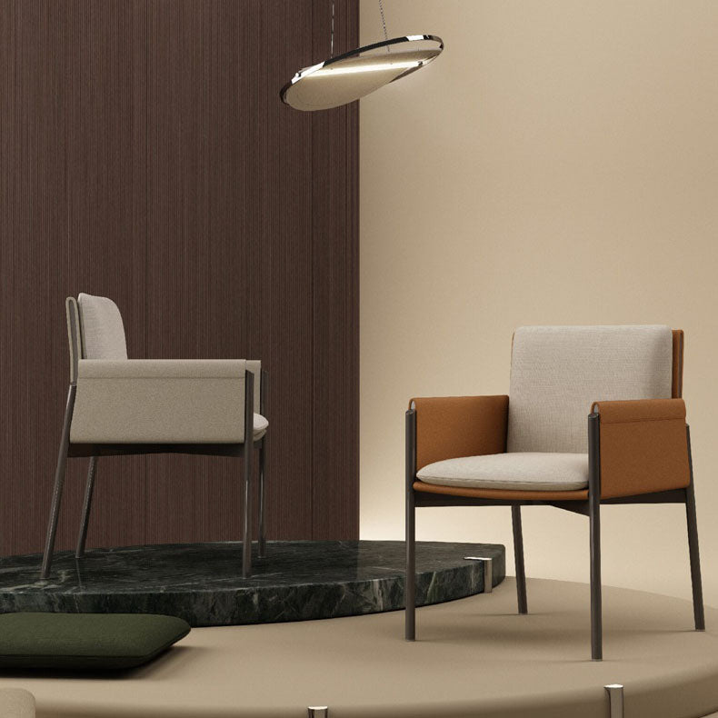 Gestoffeerde matte afwerking Dineerstoel Designer Stijl Conferentieruimte Solid Back Arm stoel