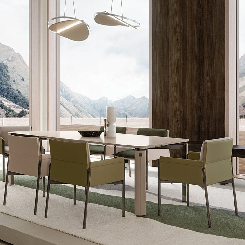 Gestoffeerde matte afwerking Dineerstoel Designer Stijl Conferentieruimte Solid Back Arm stoel