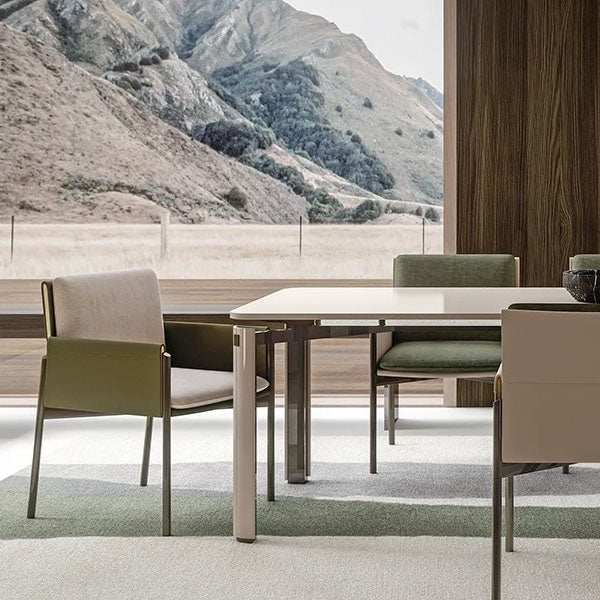 Gestoffeerde matte afwerking Dineerstoel Designer Stijl Conferentieruimte Solid Back Arm stoel