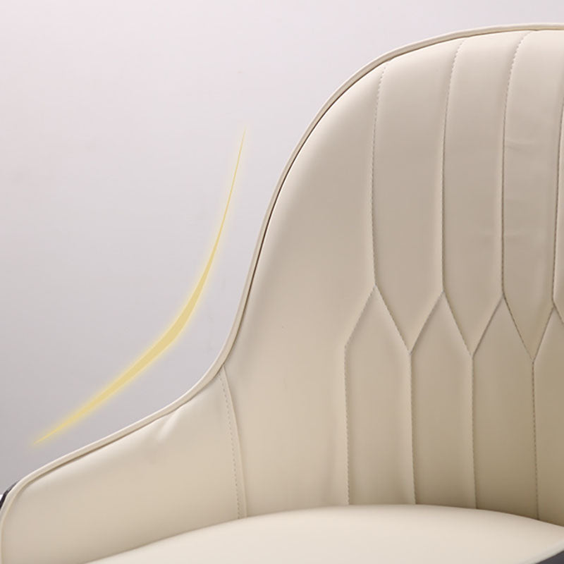 Sillas de comedor de cuero brazo escandinavo sólido sillón de comedor de espalda