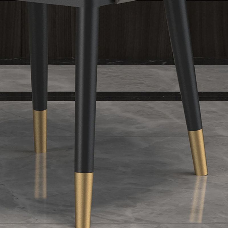 Sillas de comedor de cuero brazo escandinavo sólido sillón de comedor de espalda