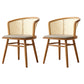 Traditional Style Dining Chair Solid Wood Cane Back Dining Armchair