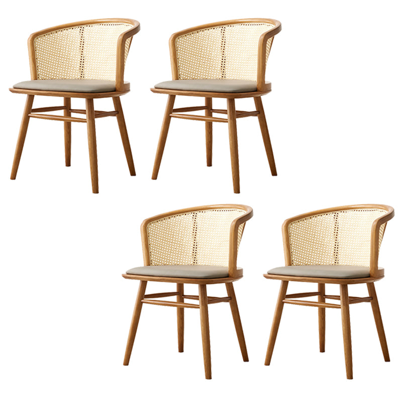 Traditional Style Dining Chair Solid Wood Cane Back Dining Armchair