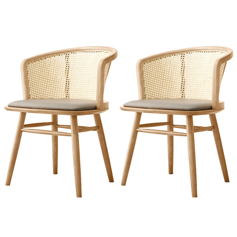 Traditional Style Dining Chair Solid Wood Cane Back Dining Armchair