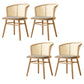 Traditional Style Dining Chair Solid Wood Cane Back Dining Armchair