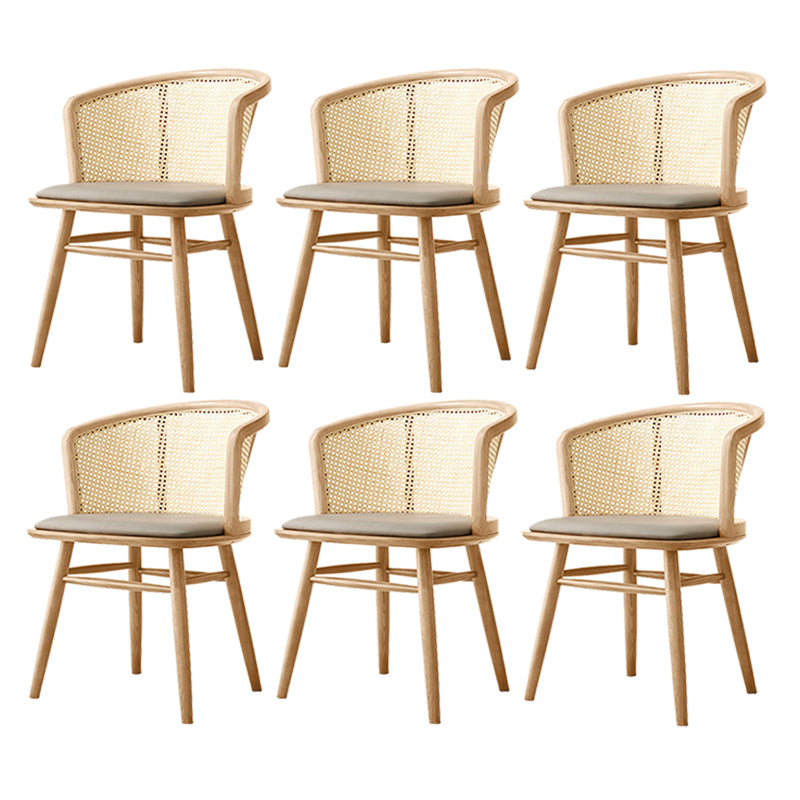 Traditional Style Dining Chair Solid Wood Cane Back Dining Armchair