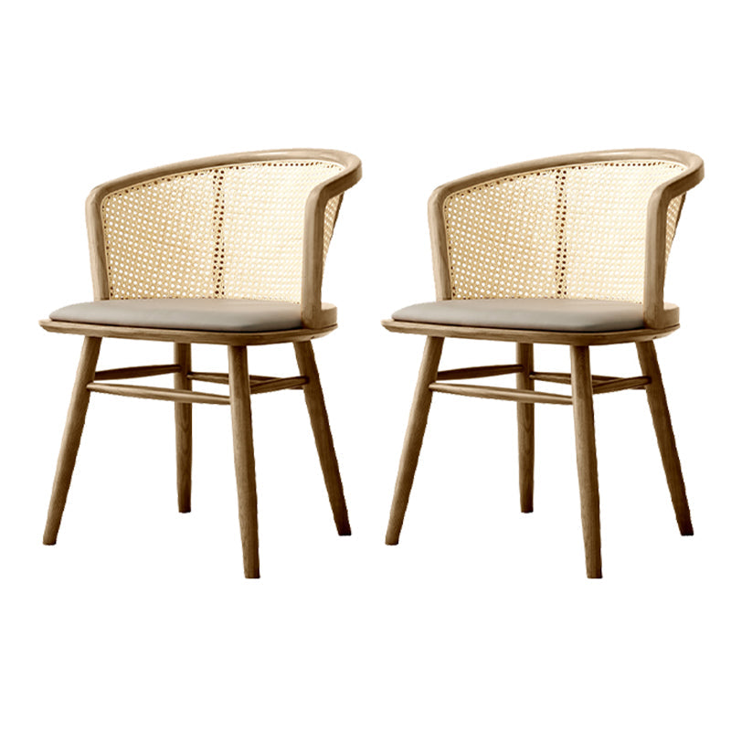 Traditional Style Dining Chair Solid Wood Cane Back Dining Armchair