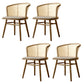 Traditional Style Dining Chair Solid Wood Cane Back Dining Armchair