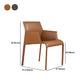 Silla de brazo de comedor de acabado mate con patas de cuero silla lateral de comedor moderno