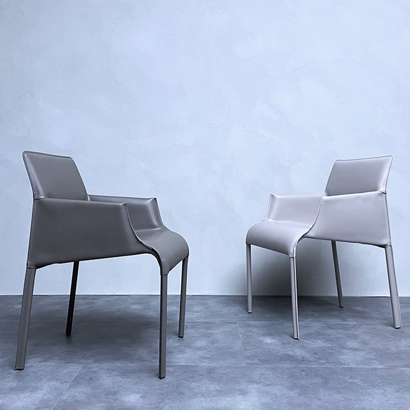 Contemporary Faux Leather Guest Chair Upholstered Dining Arm Chair