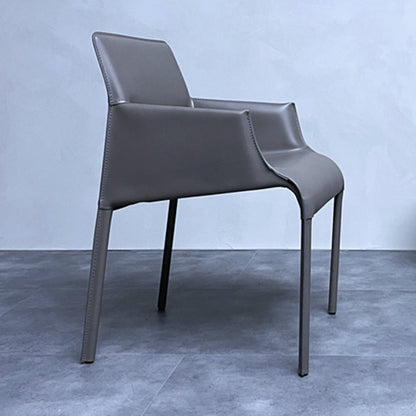 Contemporary Faux Leather Guest Chair Upholstered Dining Arm Chair
