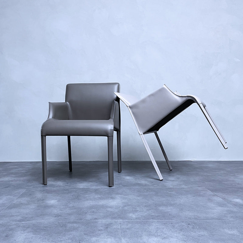 Contemporary Faux Leather Guest Chair Upholstered Dining Arm Chair