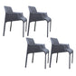 Contemporary Faux Leather Guest Chair Upholstered Dining Arm Chair