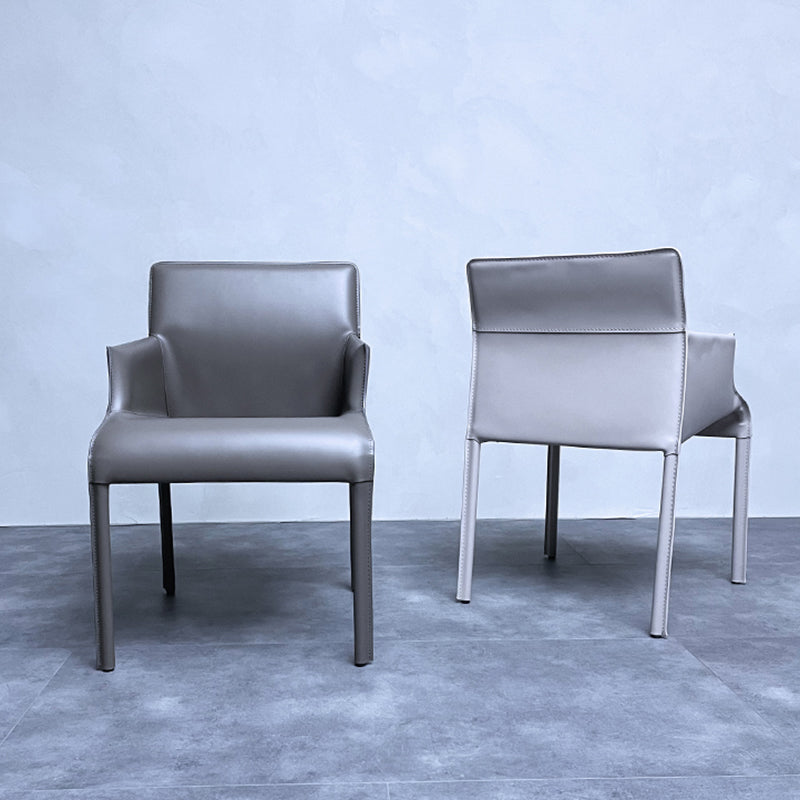 Contemporary Faux Leather Guest Chair Upholstered Dining Arm Chair