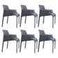 Contemporary Faux Leather Guest Chair Upholstered Dining Arm Chair