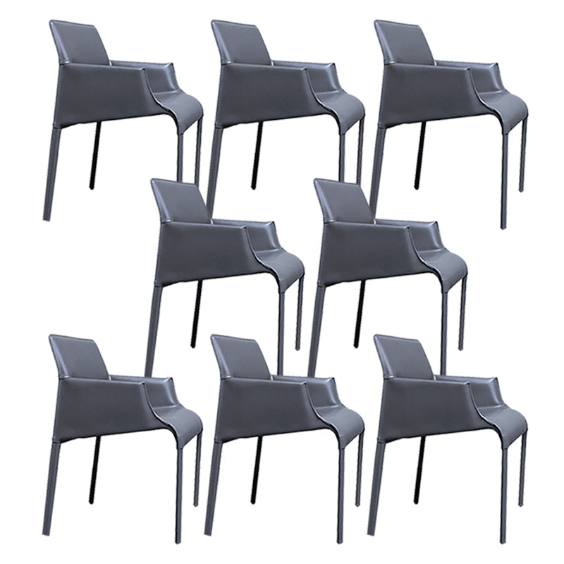 Contemporary Faux Leather Guest Chair Upholstered Dining Arm Chair